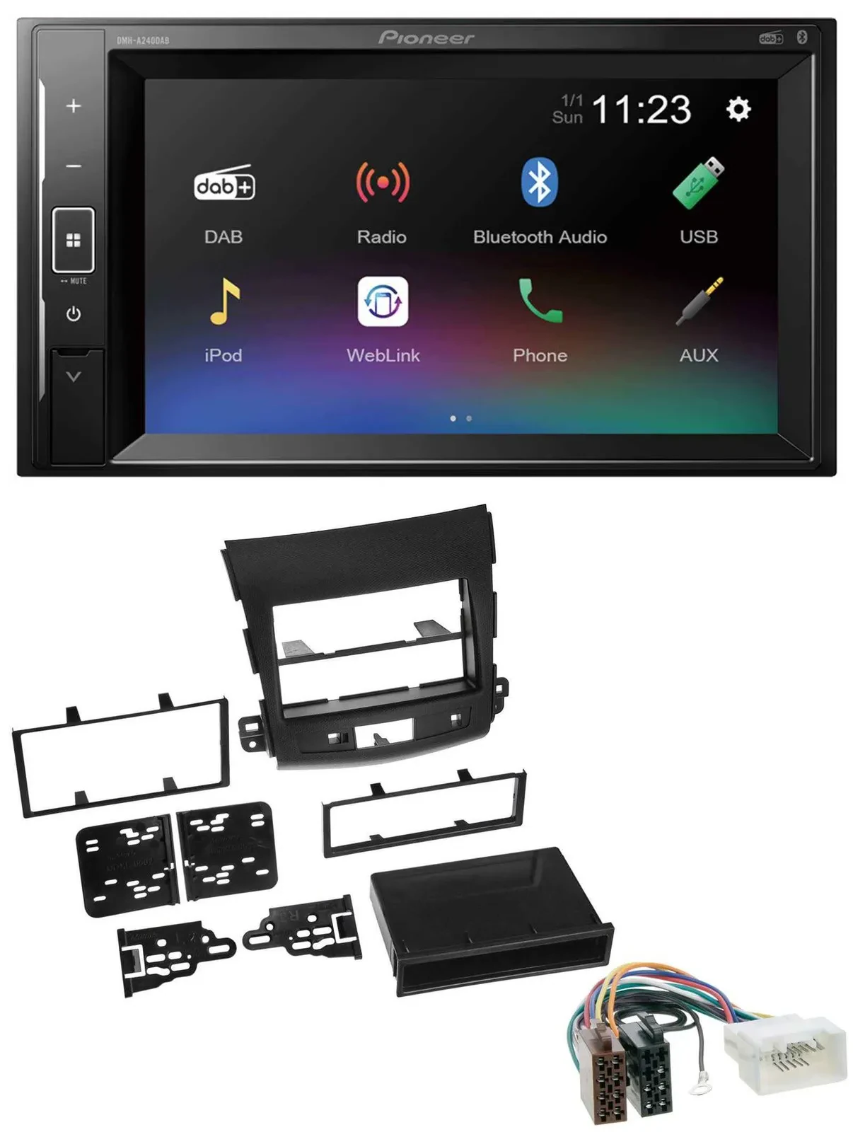 Pioneer DAB MP3 2DIN Bluetooth USB Autoradio für Citroen C-Crosser Mitsubishi Ou