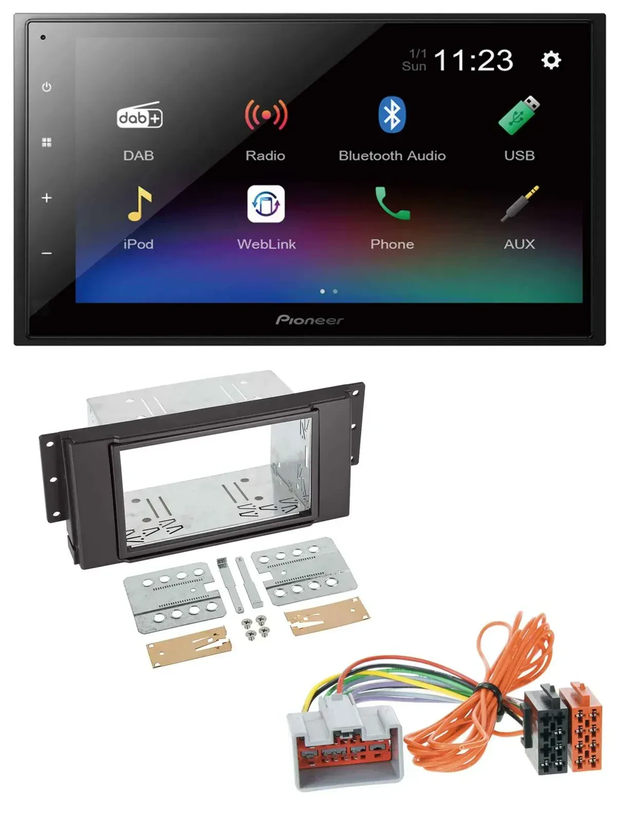 Автомагнитола Pioneer 2DIN USB Bluetooth DAB MP3 для Land Rover Freelander 2011–2012