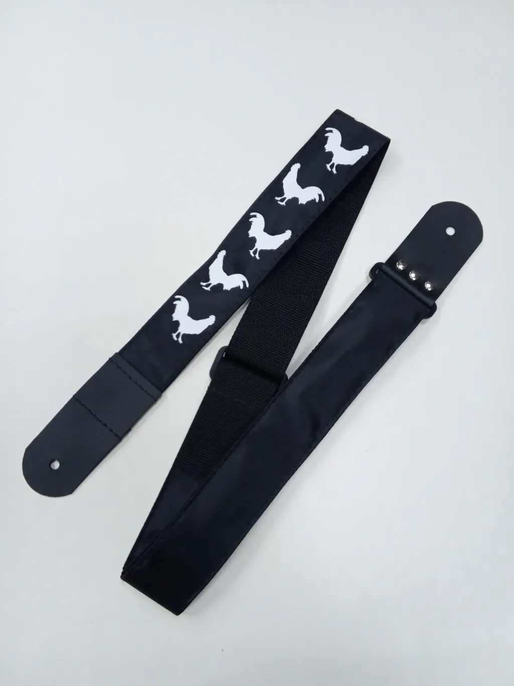 MZ-RG-5-1ApCockBk Ремень для гитары, черный, аппликация Петух, MEZZO