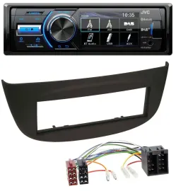 JVC Bluetooth MP3 USB DAB Autoradio für Renault Twingo (07-12) schwarz