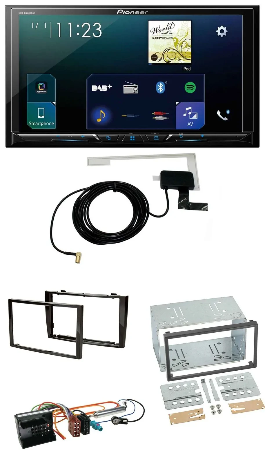 Pioneer 2DIN DAB USB MP3 Bluetooth Autoradio für Peugeot 308 2007-09 schwarz