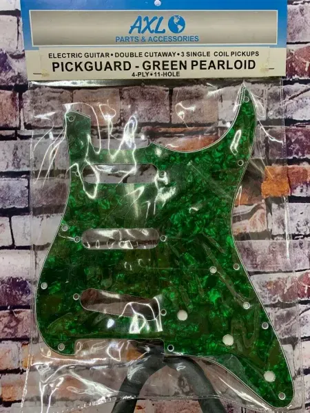 AXL Model PG-363-GN 3-Pickup Single Coil Guitar Pickguard, Green Pearloid