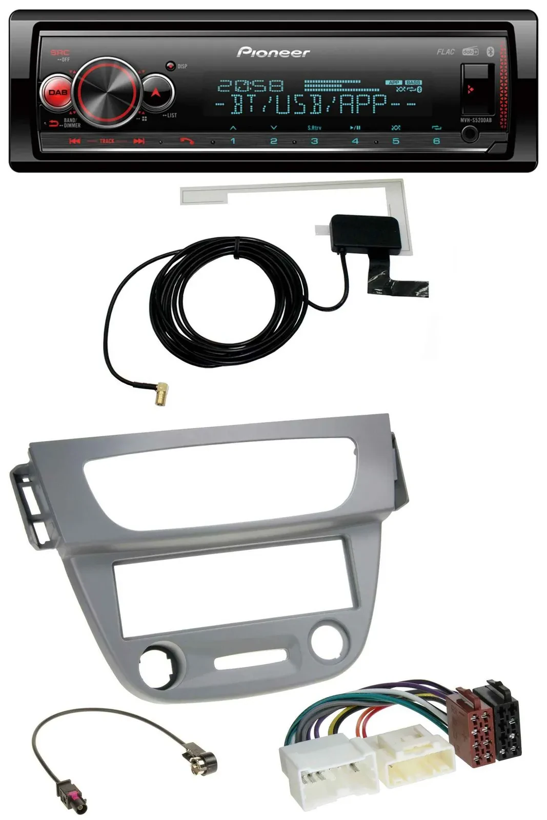 Автомагнитола для Renault Megane 3 (2012–2014) Pioneer Bluetooth, DAB, USB, MP3, серый