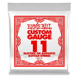Струна для акустической и электрогитары Ernie Ball P01011 Custom gauge, сталь, калибр 11