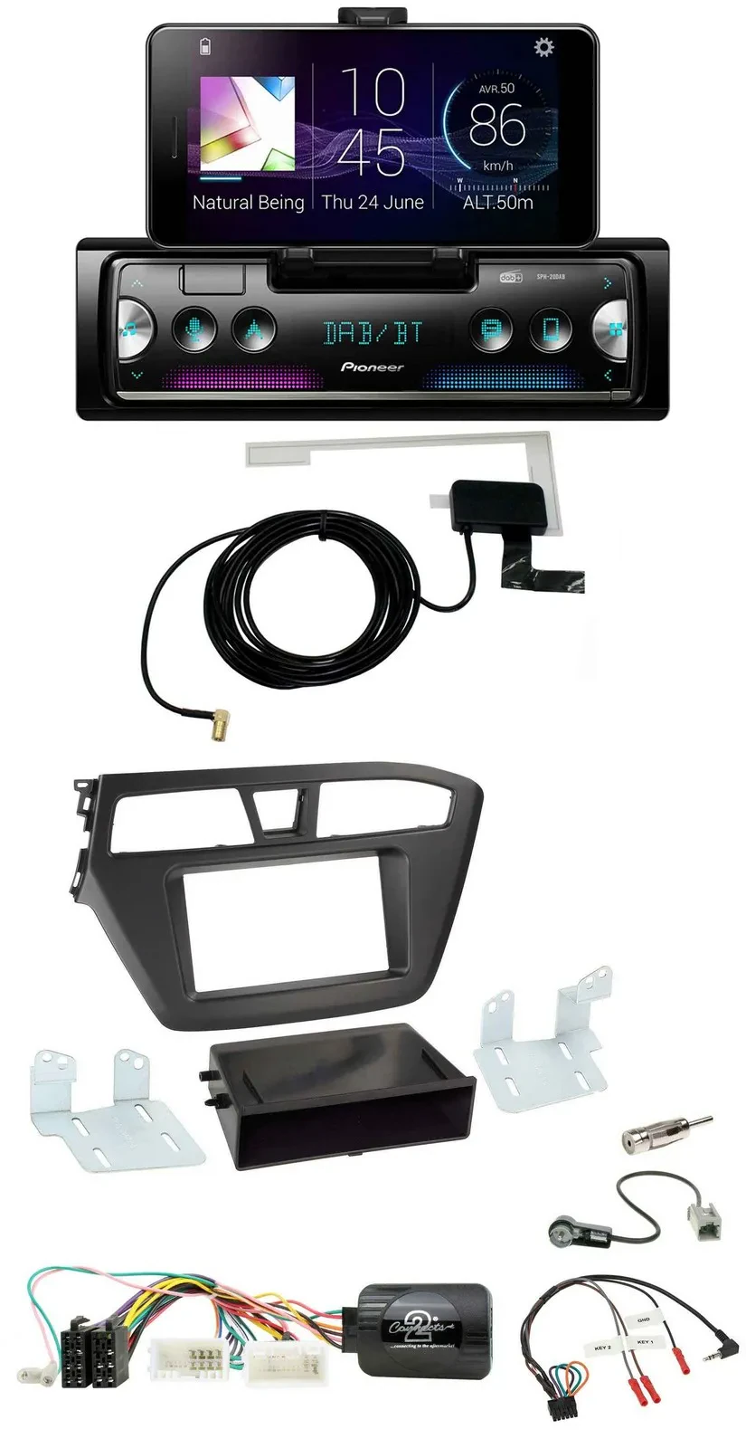 Pioneer DAB Bluetooth Lenkrad USB Autoradio für Hyundai i20 (ab 2015)