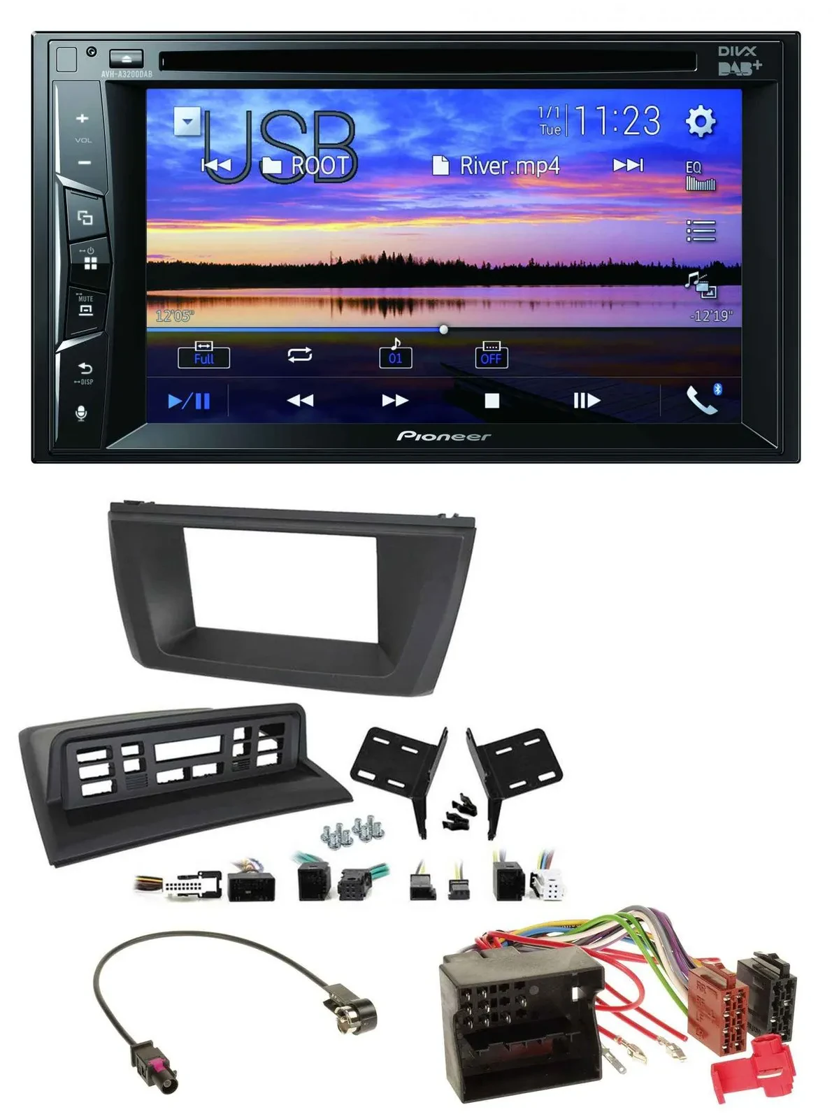 Автомагнитола для BMW X3 E83 2004–2010 Pioneer 2DIN, Bluetooth, USB, DVD, DAB, MP3