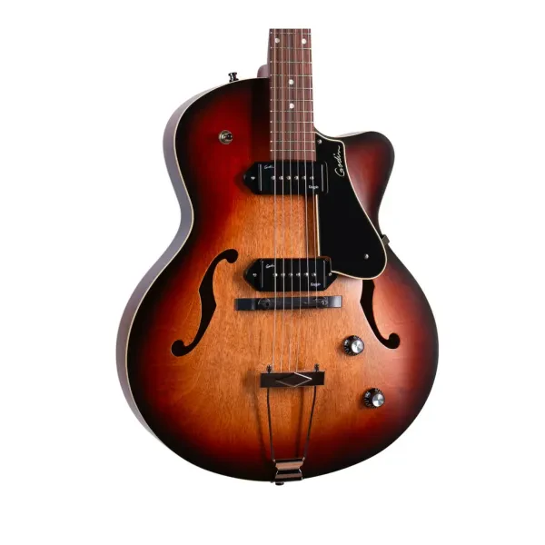 Godin 5th Avenue CW Kingpin II Hollowbody A/E Guitar, Rosewood FB, Vintage Burst