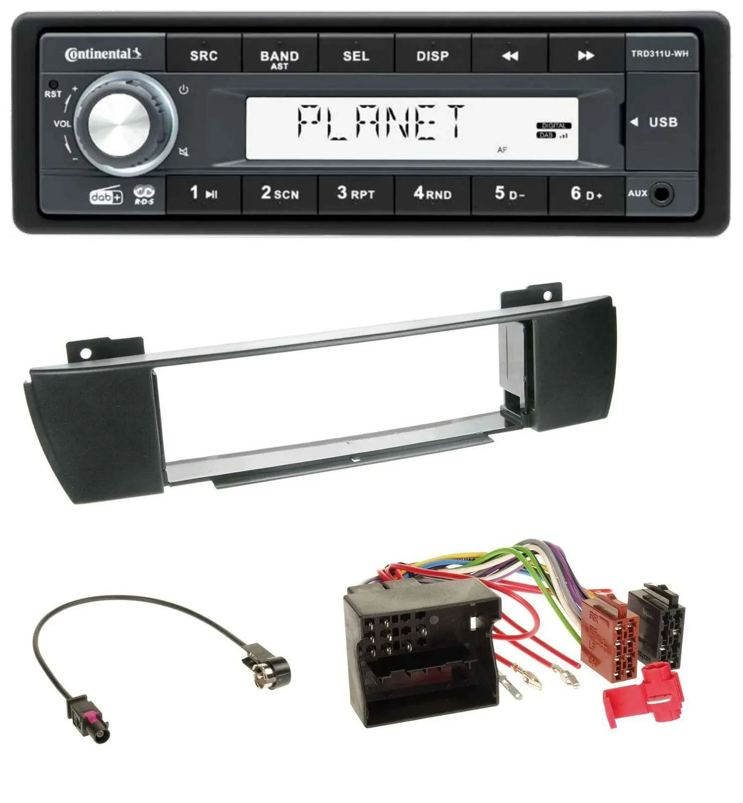 Continental MP3 AUX USB DAB 1DIN Autoradio für BMW X3 (bis 2007)