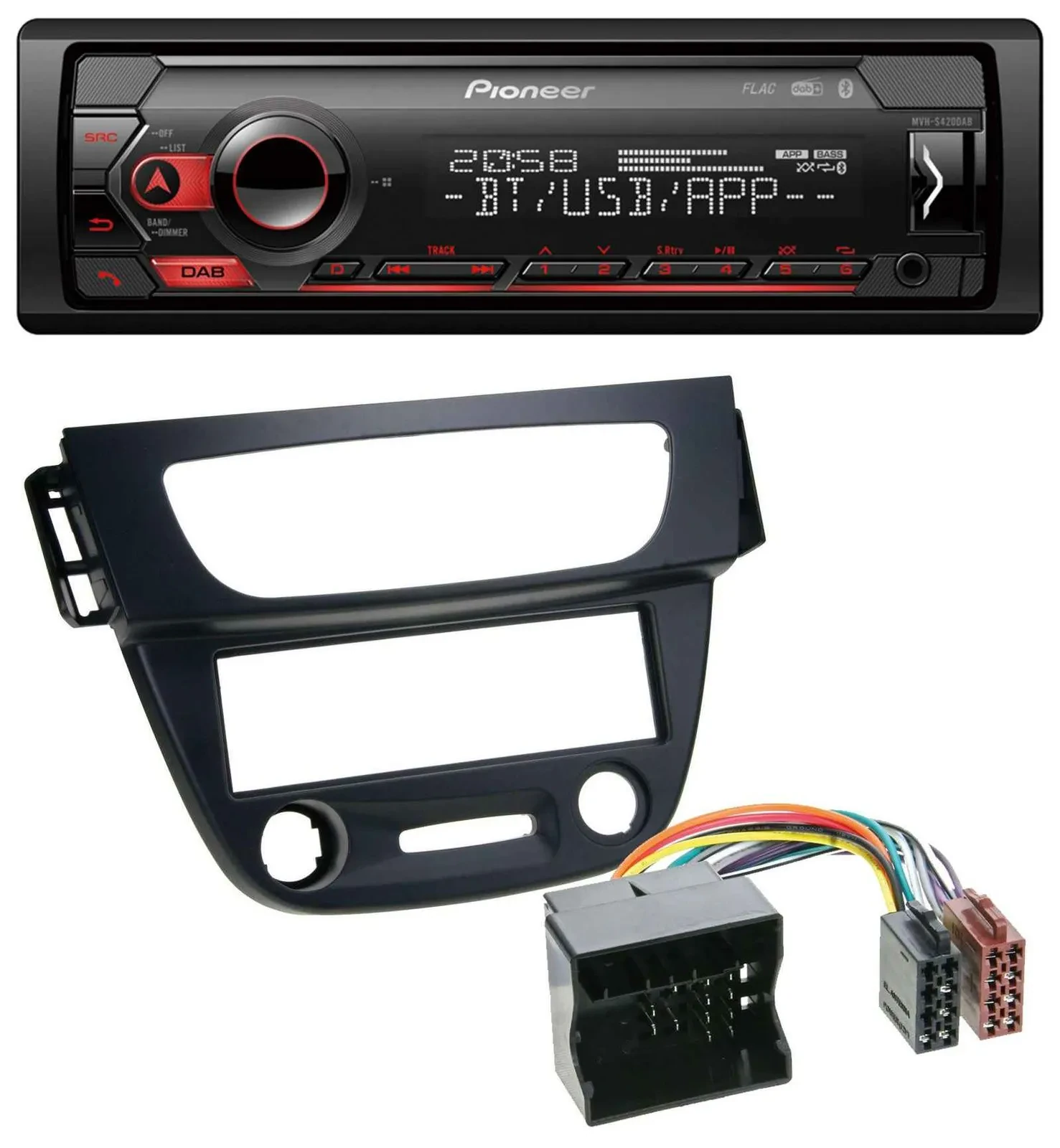 Автомагнитола для Renault Megane 3 (2009–2014) Pioneer MP3 USB DAB Bluetooth Quadlock черная