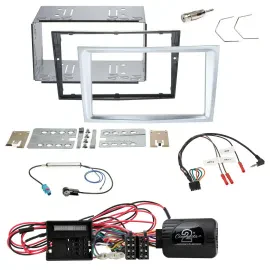Einbauset Lenkradadapter Doppel DIN Autoradio für Opel Corsa D matt-chrom 09-14