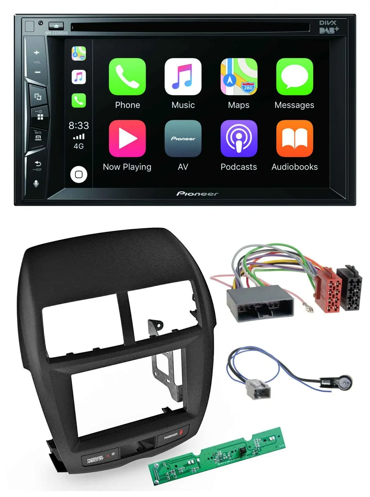 Pioneer MP3 USB DVD Bluetooth DAB 2DIN Autoradio für Mitsubishi ASX 2010-2014