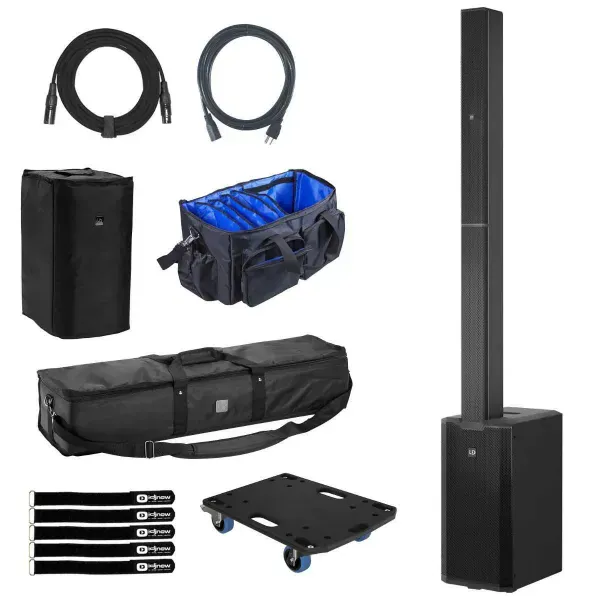 LD Systems MAUI 11 G3 Black Portable PA DJ Column Speaker System w Totes & Cover