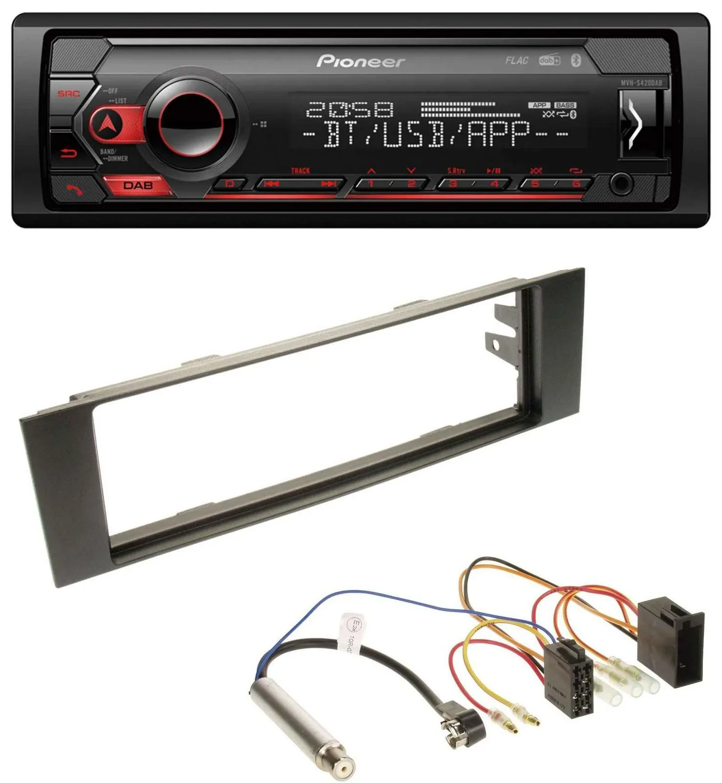 Автомагнитола для Audi A3 (8P, 2003–2006) Pioneer MP3, USB, DAB, Bluetooth, ISO
