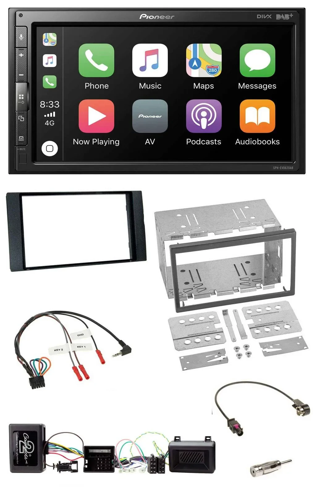 Pioneer USB Lenkrad DAB 2DIN Bluetooth Autoradio für Ford Kuga 2008-12 schwarz