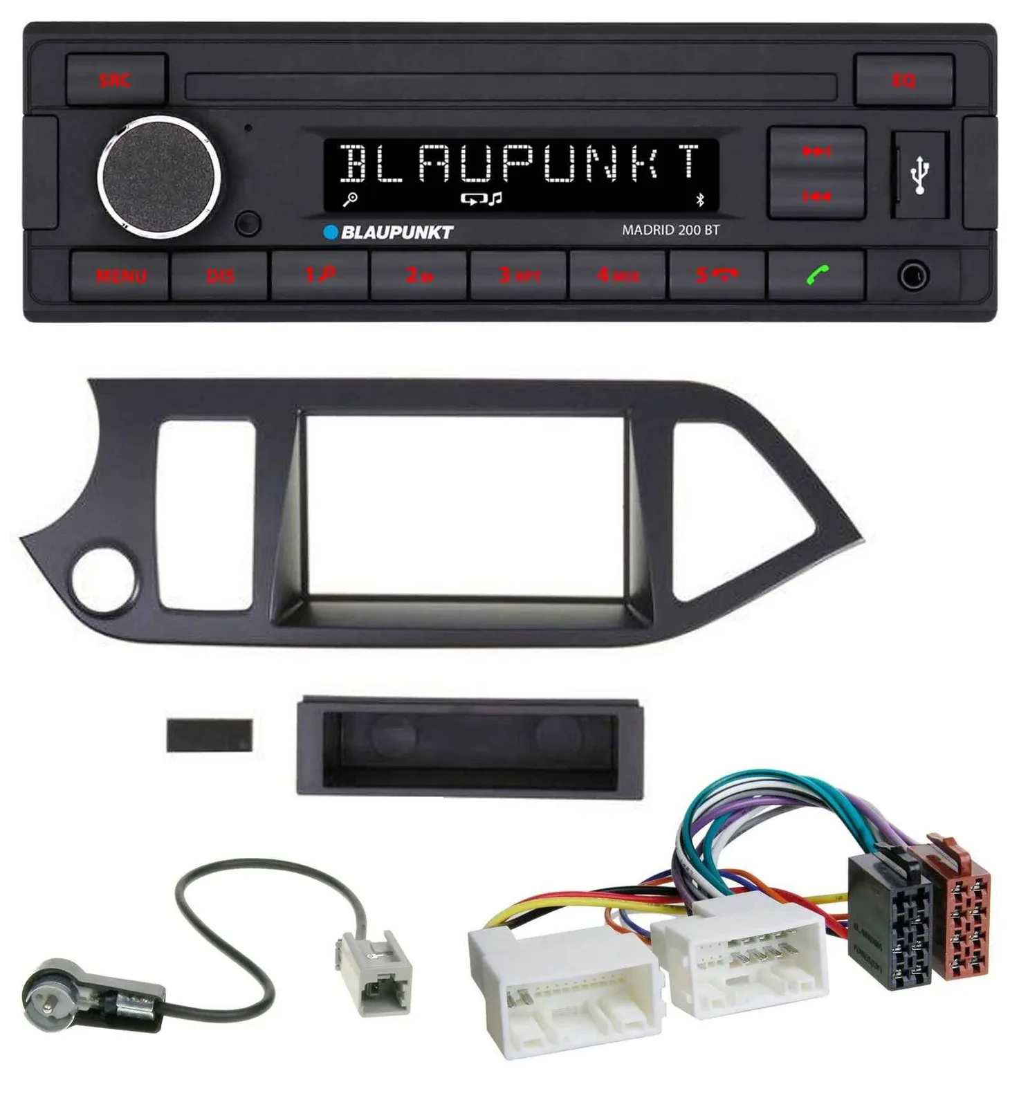 Blaupunkt USB AUX Bluetooth MP3 Autoradio für Kia Picanto ab 2011 Start-Stop