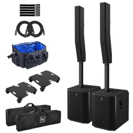 Electro-Voice EVOLVE 90 Black Column Speakers 2-Pack with Dollies