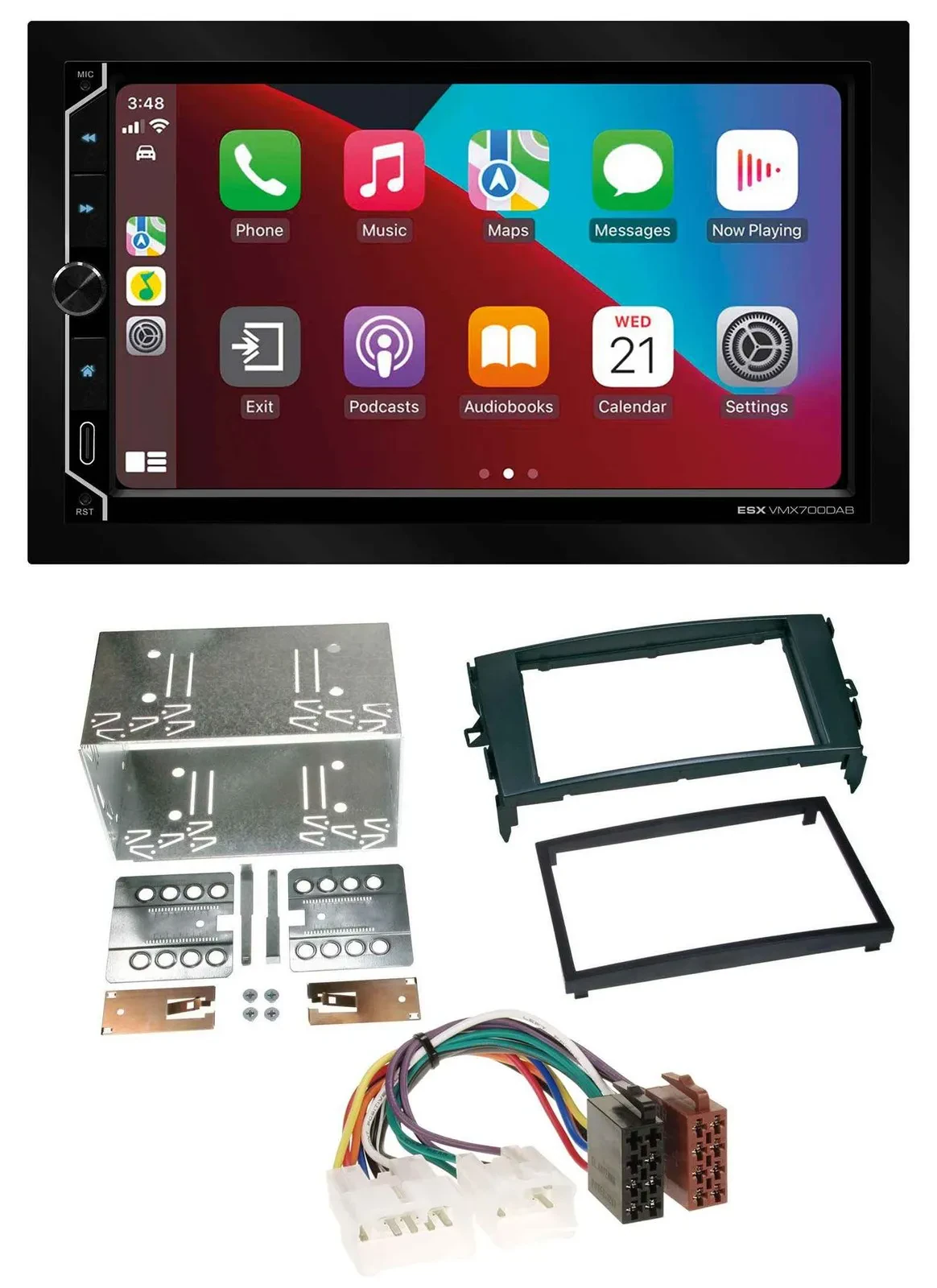 ESX 2DIN DAB USB MP3 Bluetooth Autoradio für Toyota Auris 07-12 schwarz