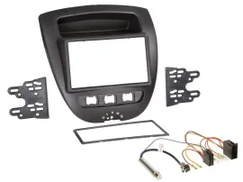 Einbauset Doppel DIN Autoradio für Peugeot 107 Citroen C1 Toyota Aygo 05-14 ISO