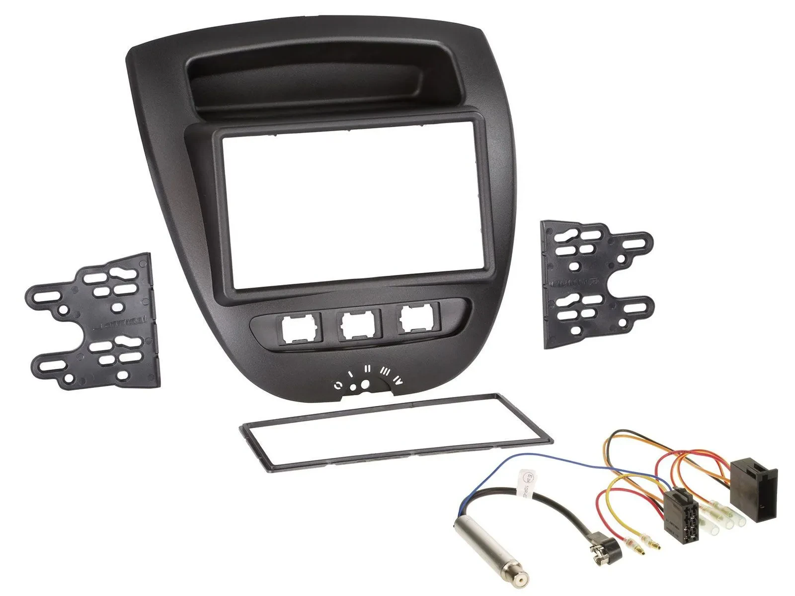 Einbauset Doppel DIN Autoradio für Peugeot 107 Citroen C1 Toyota Aygo 05-14 ISO
