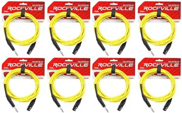 Коммутационный кабель Rockville RCXFB10Y Yellow 3.05 м (8 штук)