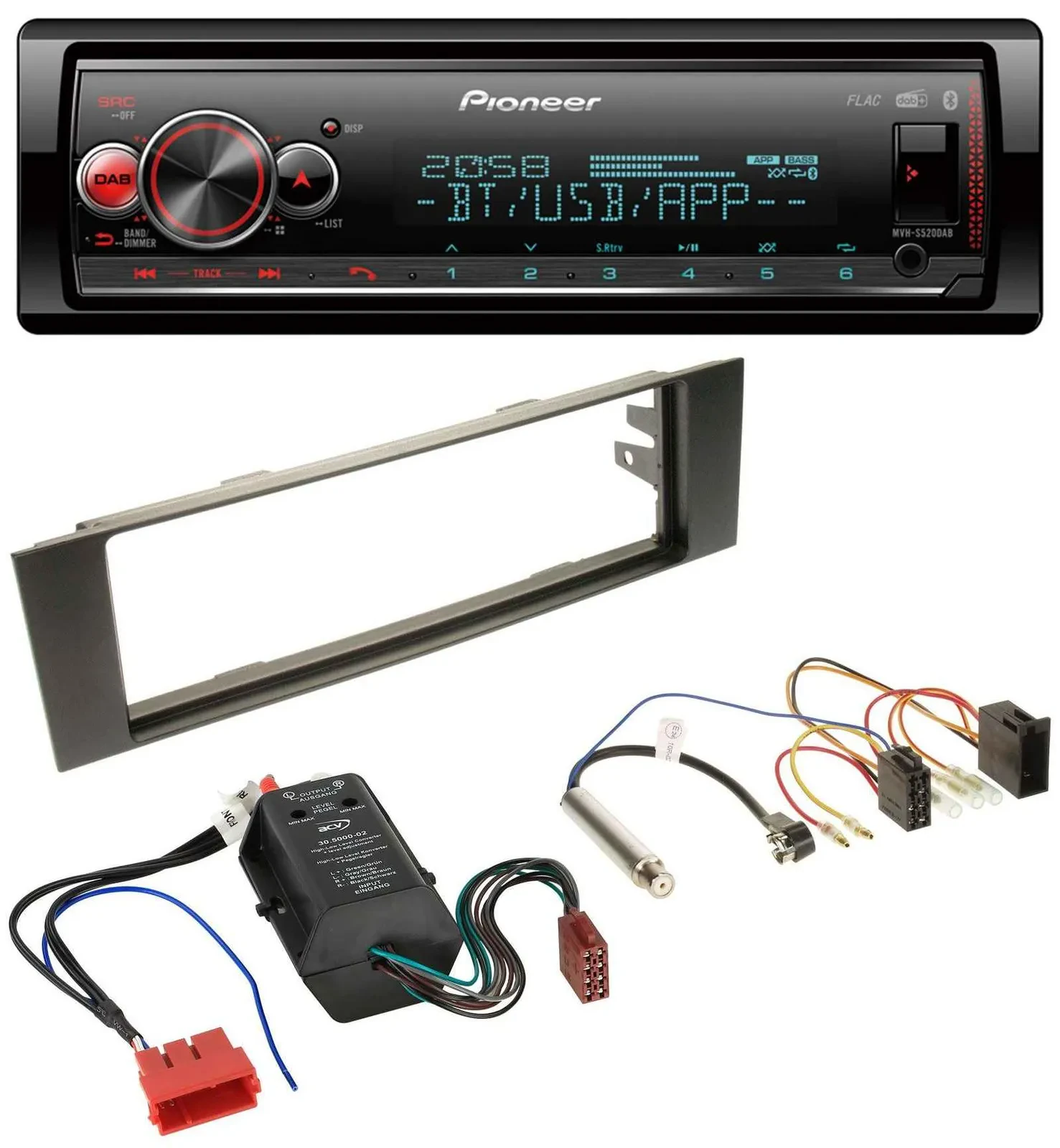 Pioneer Bluetooth USB MP3 DAB Autoradio für Audi A3 8P 03-06 Bose Aktivsystem Mi
