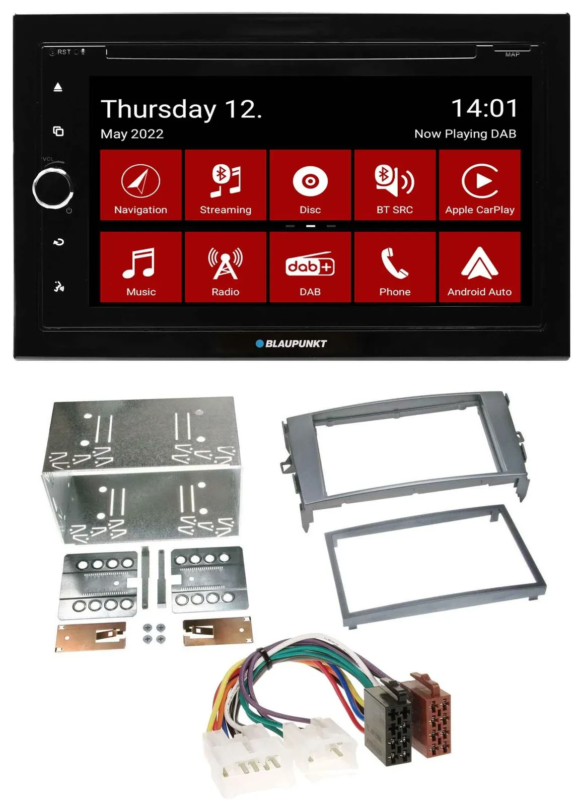 Blaupunkt MP3 DVD Bluetooth DAB 2DIN USB Autoradio für Toyota Auris 07-12 anthra