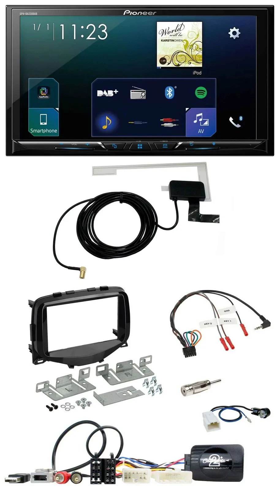 Pioneer 2DIN DAB USB Lenkrad Bluetooth Autoradio für Toyota Aygo 2014-2021