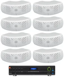 Настенная акустика JBL WET-D4 White с усилителем (8 штук)