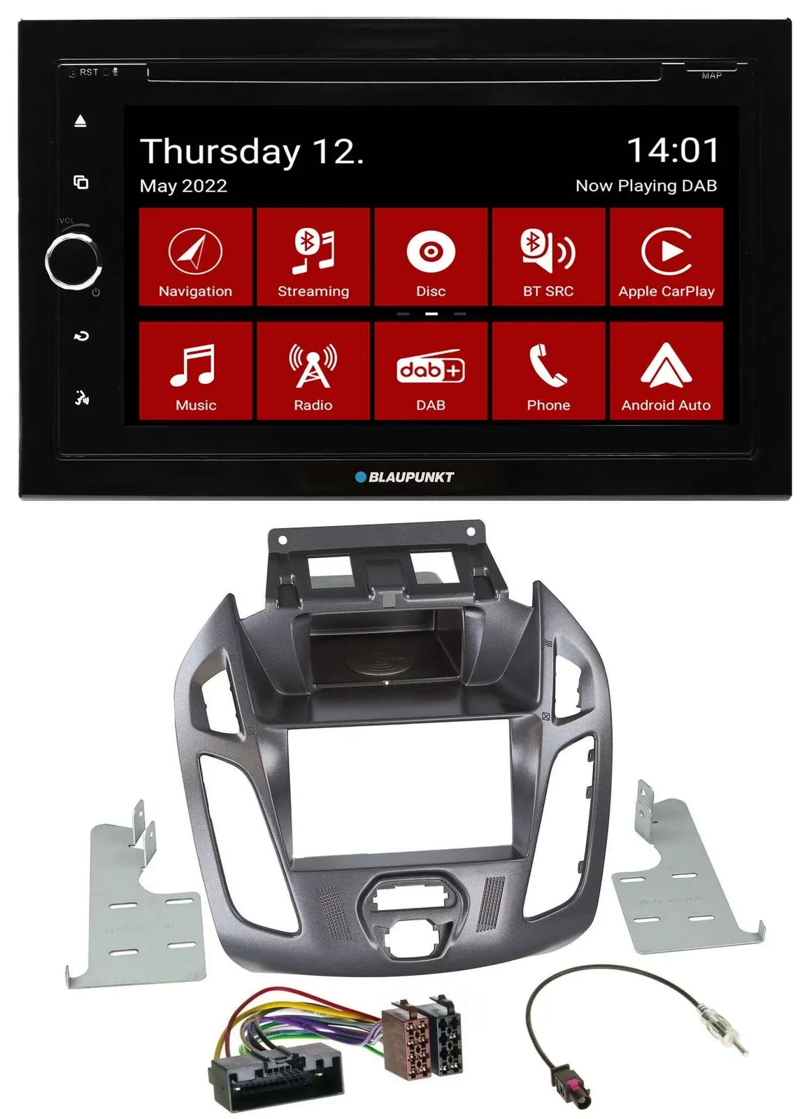 Автомагнитола для Ford Transit Blaupunkt 2-DIN Bluetooth, DAB, USB, MP3/DVD, без дисплея