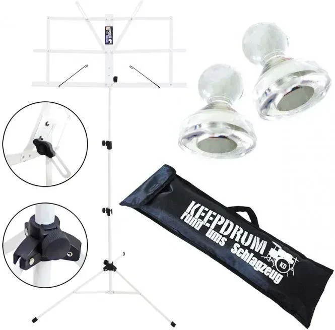Пюпитр keepdrum MUS2WH White с аксессуарами