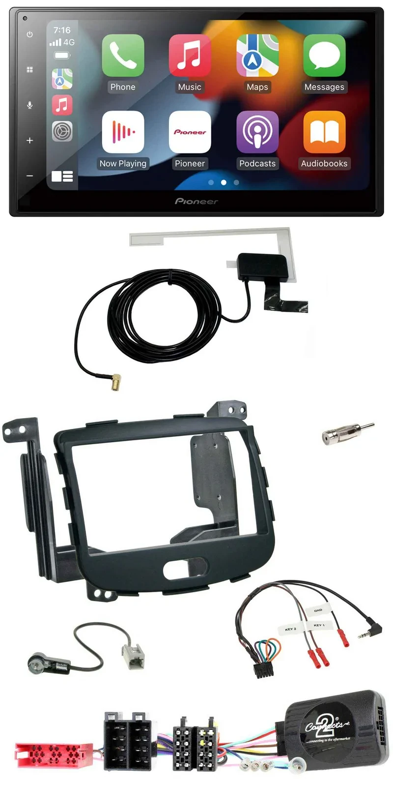 Pioneer Lenkrad USB Bluetooth DAB 2DIN Autoradio für Hyundai i10 09-13 Rubber To