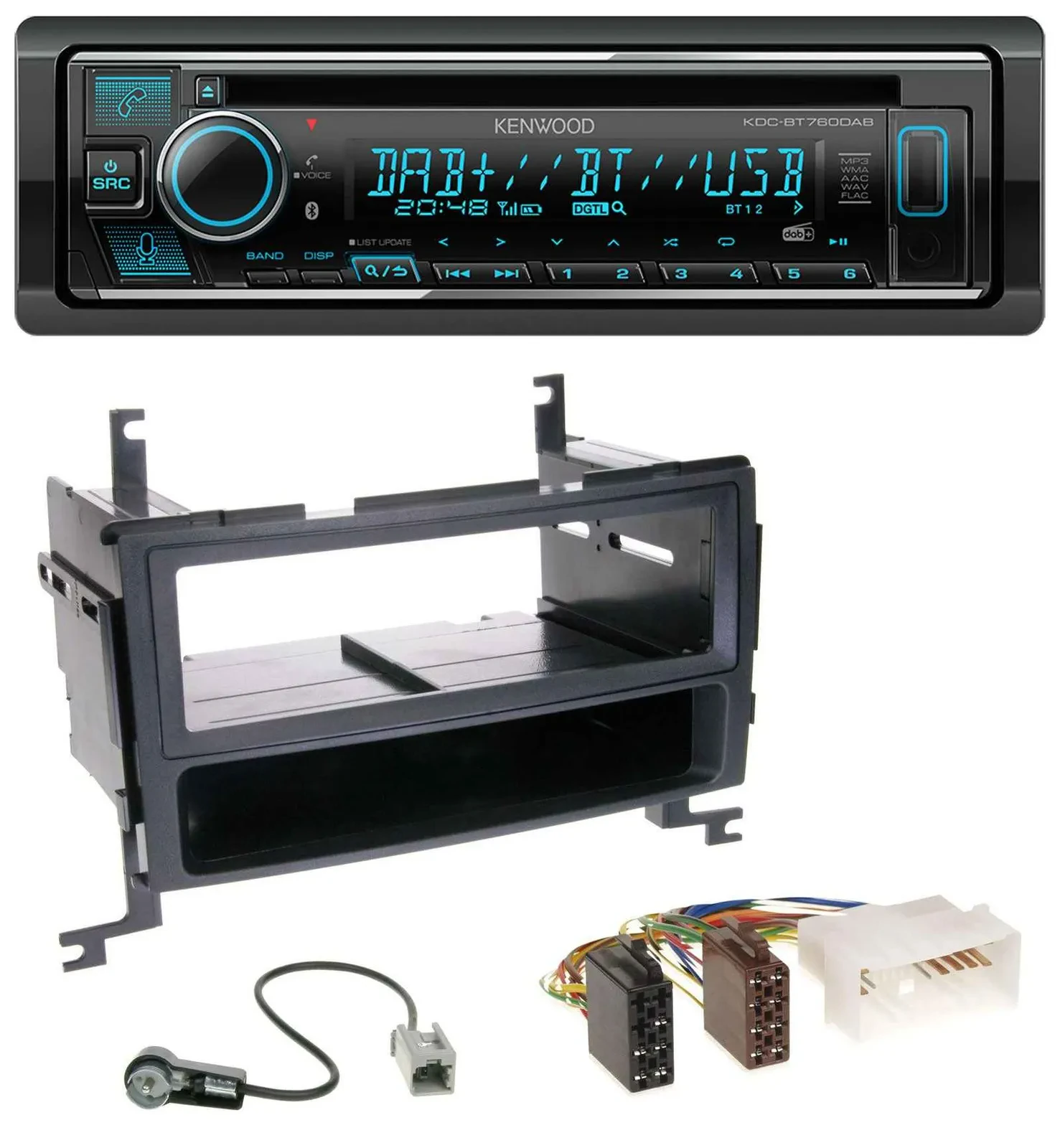 Автомагнитола для Hyundai Santa Fe (2007–2012) Kenwood MP3, Bluetooth, DAB, USB, CD