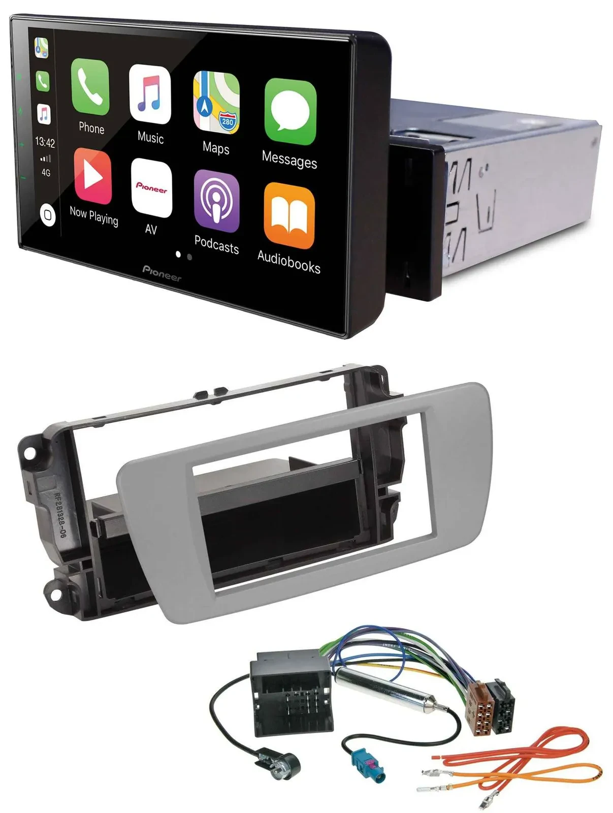 Pioneer Bluetooth MP3 DAB USB Autoradio für Seat Ibiza (ab 08) - dublingrau