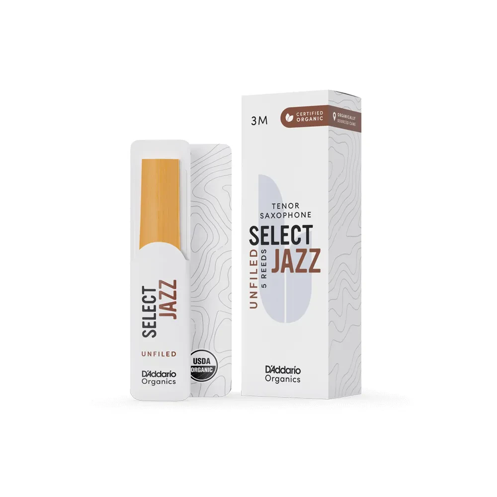 Трости для саксофона тенор D'Addario Organic Select Jazz Unfiled ORRS05TSX3M размер 3M (набор, 5 шт)