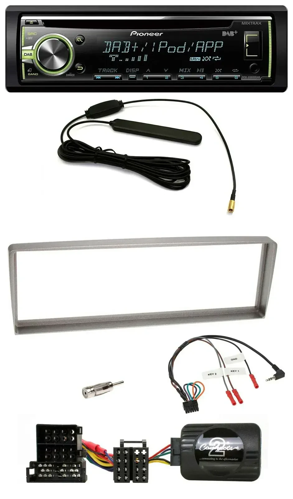 Автомагнитола Pioneer CD/USB MP3 DAB, серебристая, для Alfa Romeo 156 (с 2003)