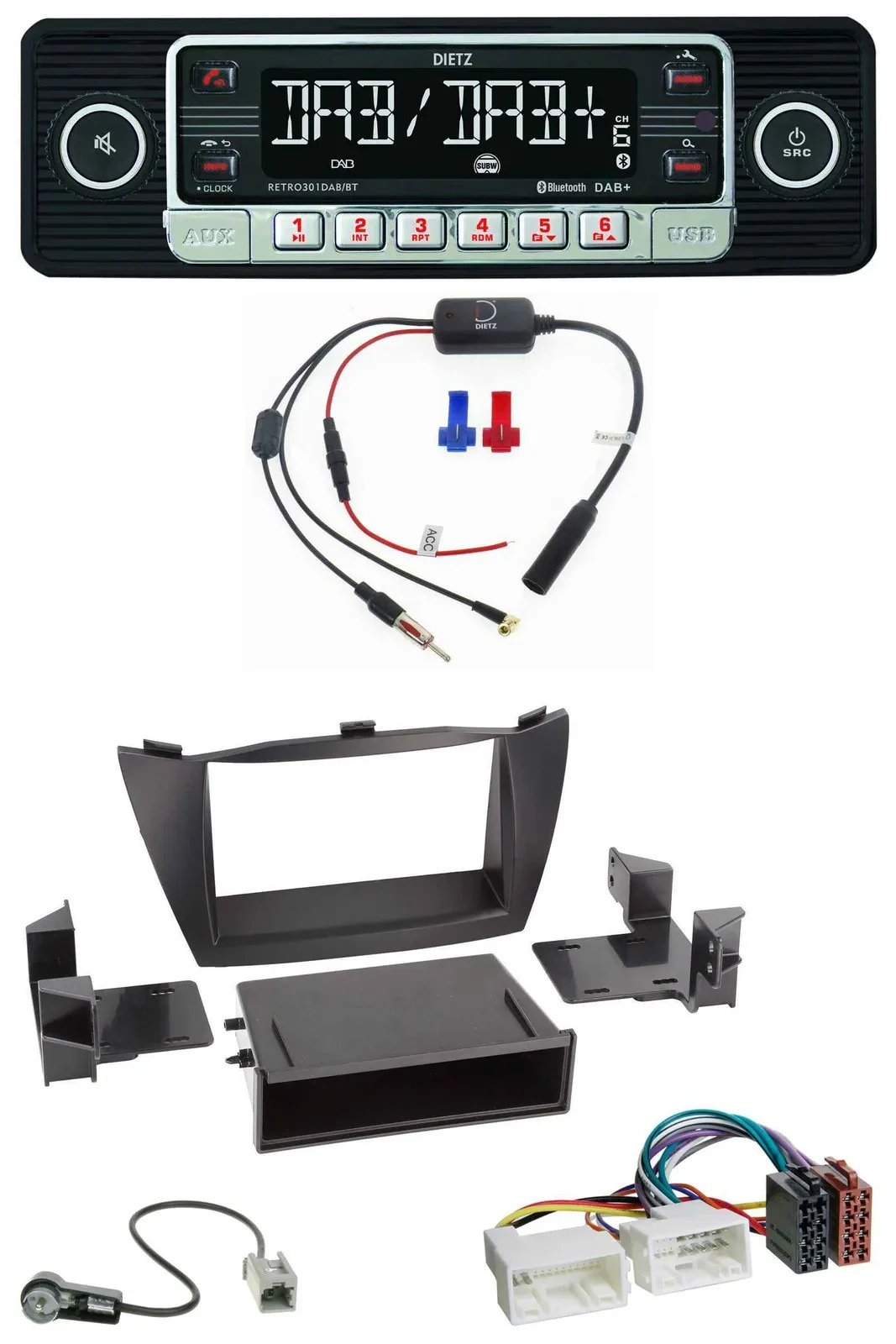 Dietz MP3 DAB Bluetooth USB Autoradio für Hyundai ix35 (LM, 2010-2013)