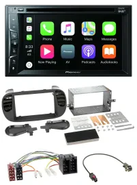 Автомагнитола для Fiat 500 Pioneer 2DIN, DVD, USB, Bluetooth, DAB, ISO, с 2012 г