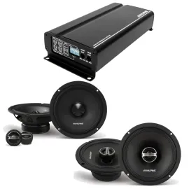 Alpine KTA-450 Power Pack Amplifier + 2 Pairs Alpine Speakers (DM65CG, DM65G)