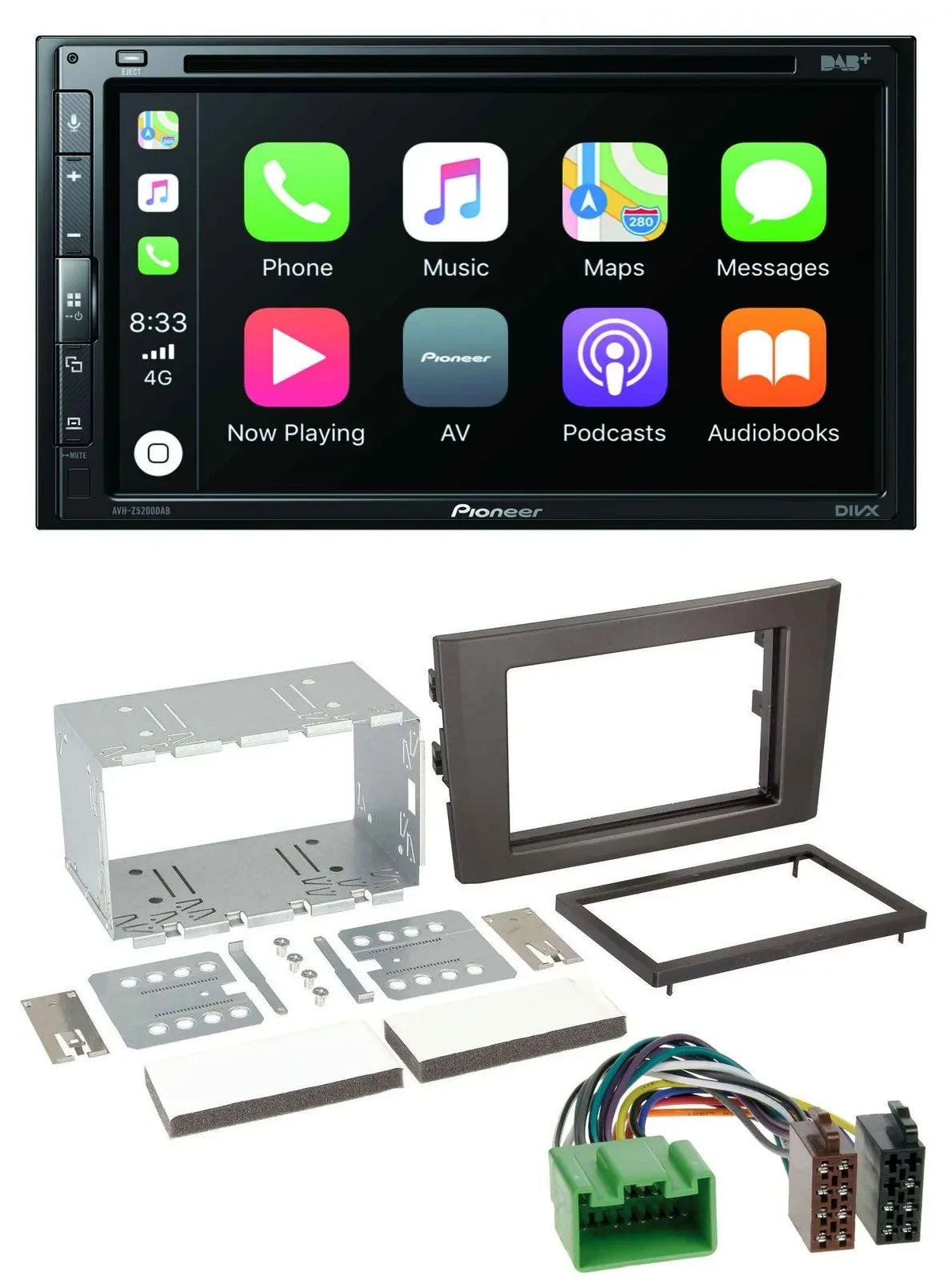 Pioneer DVD 2DIN MP3 DAB Bluetooth USB Autoradio für Volvo XC 90 07-14 16 Pin