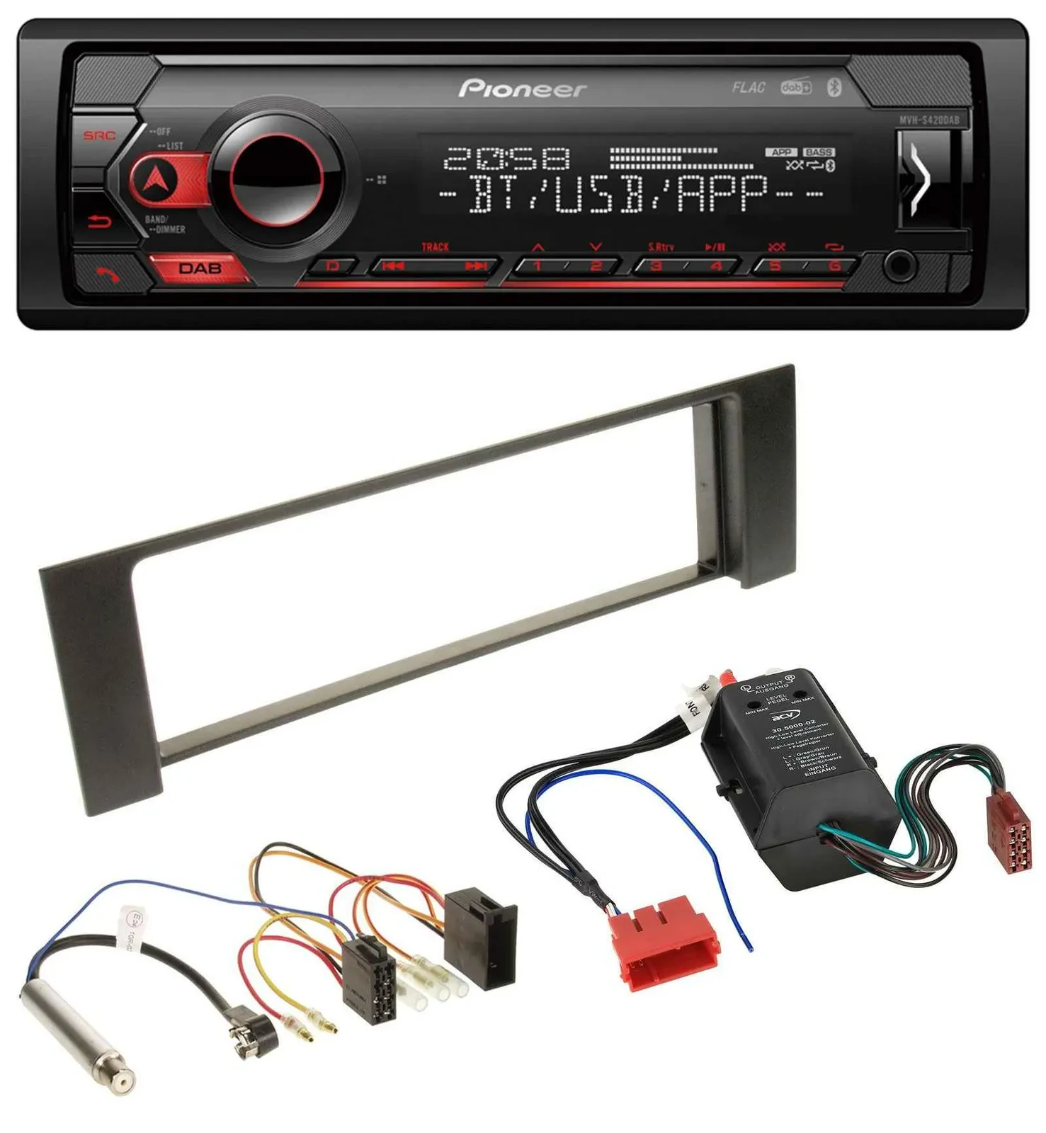 Pioneer MP3 USB DAB Bluetooth Autoradio für Audi A4 B6 00-04 Bose Aktivsystem Mi