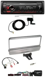 Автомагнитола для Ford Mondeo 2000–2002 Pioneer DAB USB Bluetooth серебристая с поддержкой кнопок на руле