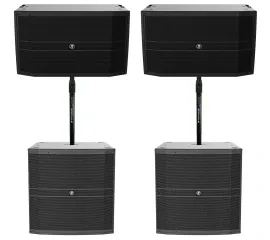 Пассивная акустическая система для PA Mackie DRM (DRM12A-P + DRM18-P) (набор) 2000W, 2×12", 2×18", с air-assist стойками