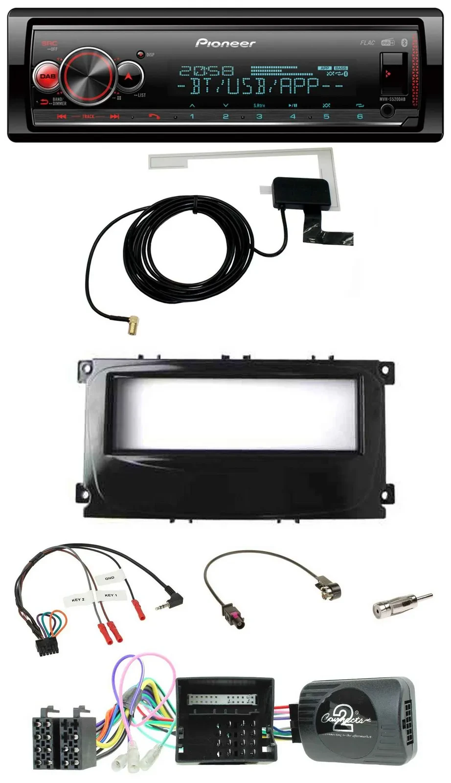 Pioneer Bluetooth DAB USB Lenkrad Autoradio für Ford Mondeo S-Max Can-Bus 07-14