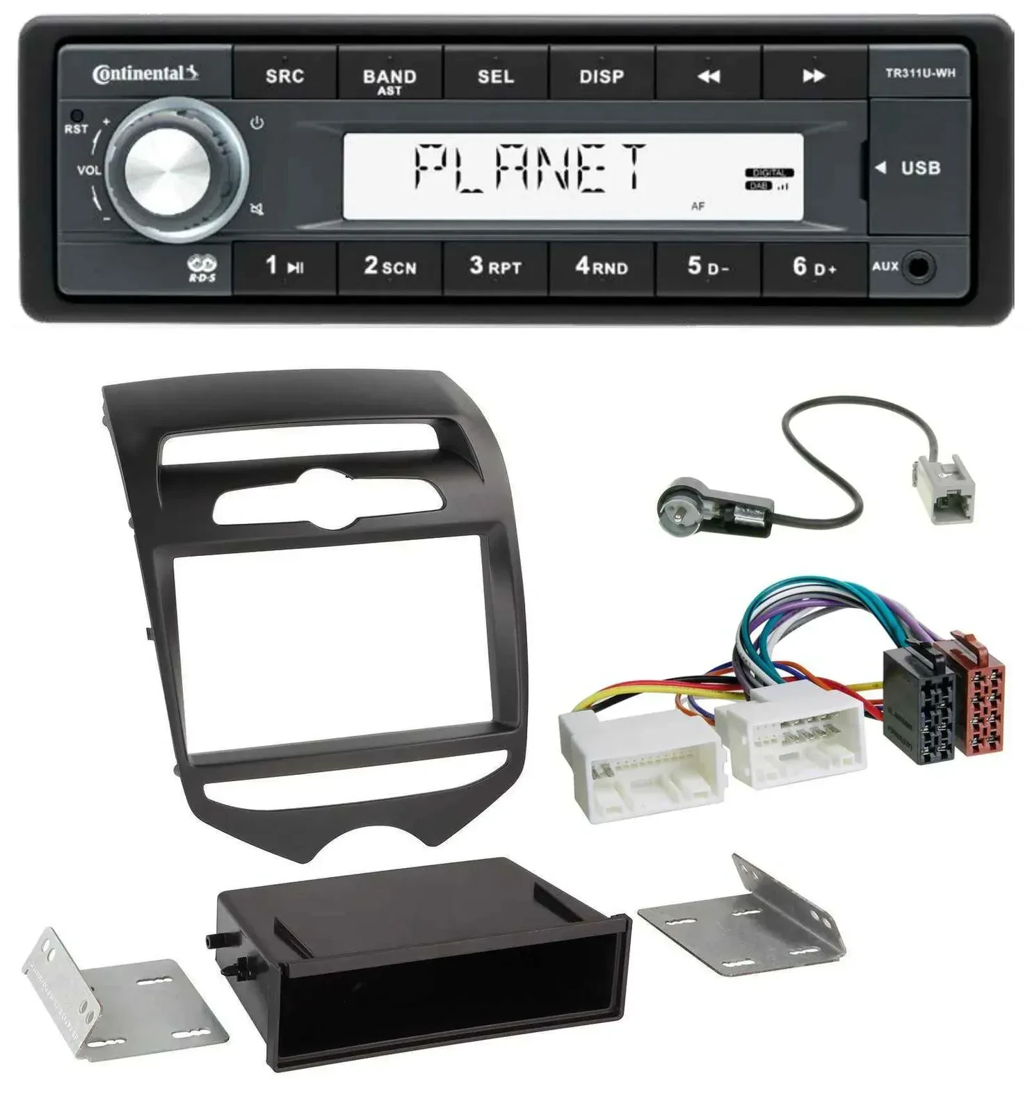 Continental USB MP3 AUX 1DIN Autoradio für Hyundai ix20 (ab 10) man. Klima