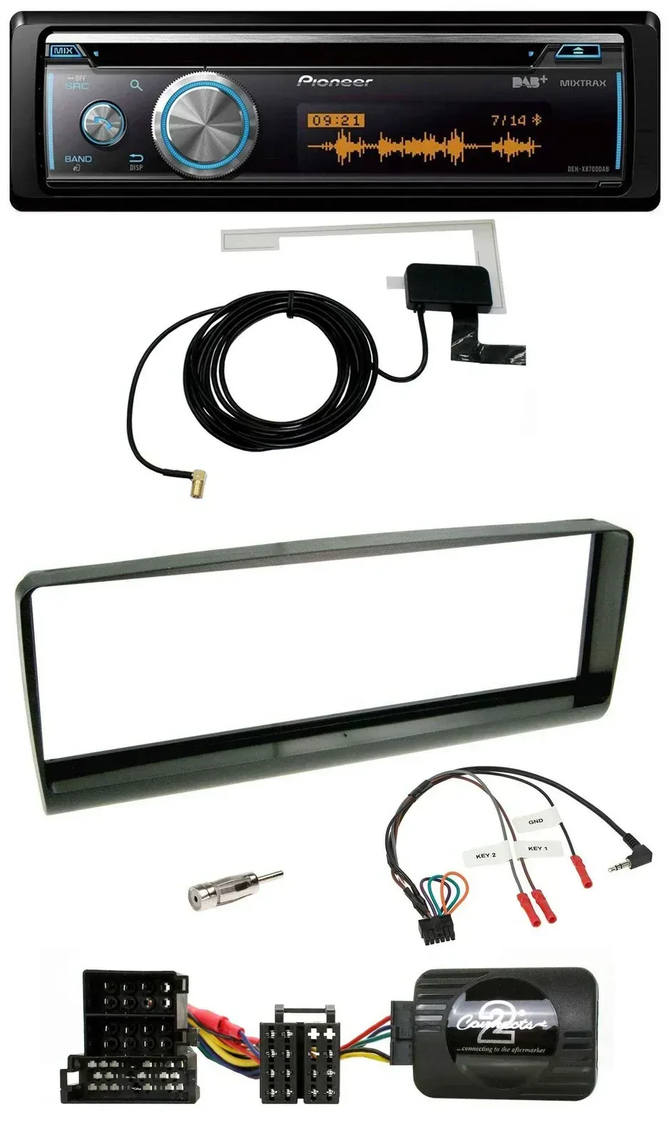 Pioneer Bluetooth DAB Lenkrad USB CD Autoradio für Alfa Romeo 156 00-01 schwarz