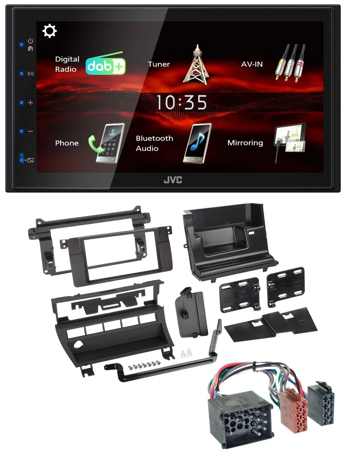 JVC USB Bluetooth MP3 DAB 2DIN Autoradio für BMW 3er 1999-2001 5 Schalteröffnung