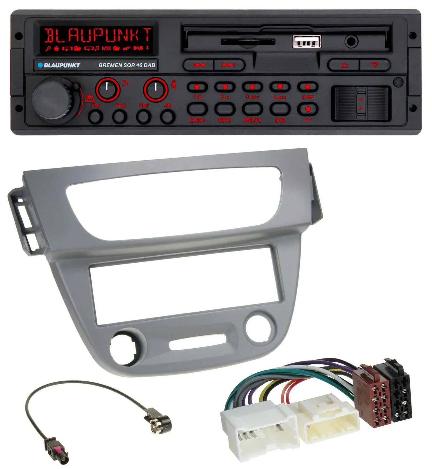 Blaupunkt SD MP3 USB Bluetooth DAB Autoradio für Renault Megane 3 (12-14) - grau