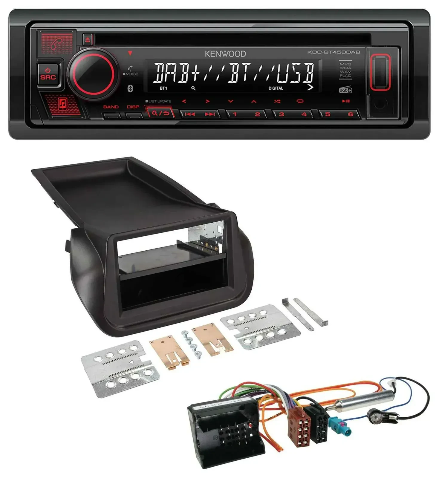 Автомагнитола Kenwood MP3 CD USB Bluetooth DAB для Citroen Nemo / Peugeot Bipper