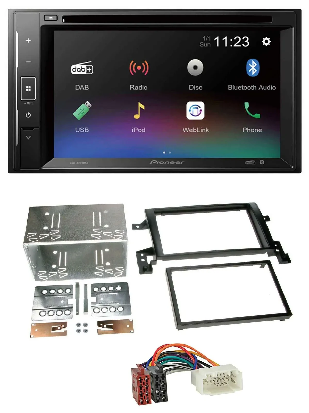 Pioneer Bluetooth MP3 USB 2DIN DAB DVD Autoradio für Suzuki Grand Vitara ab 2005