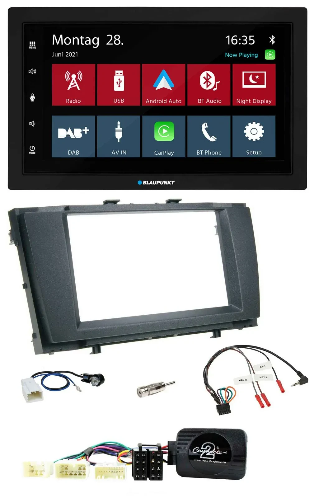 Blaupunkt Lenkrad Bluetooth DAB 2DIN USB Autoradio für Toyota Avensis 2009-2011